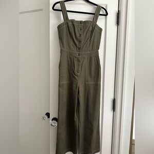 Chelsea28 Olive Utility Button-Front Jumpsuit